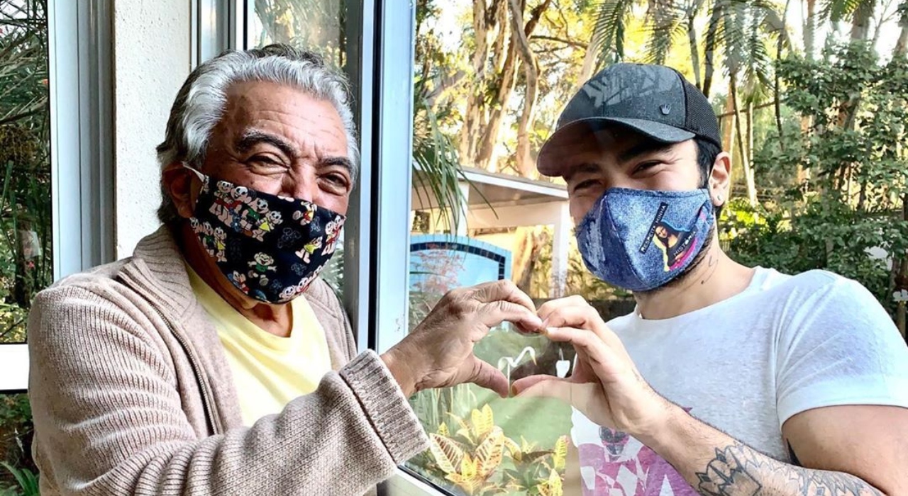 Mauricio de Sousa e filho se comunicam através de vidro por conta da pandemia; veja