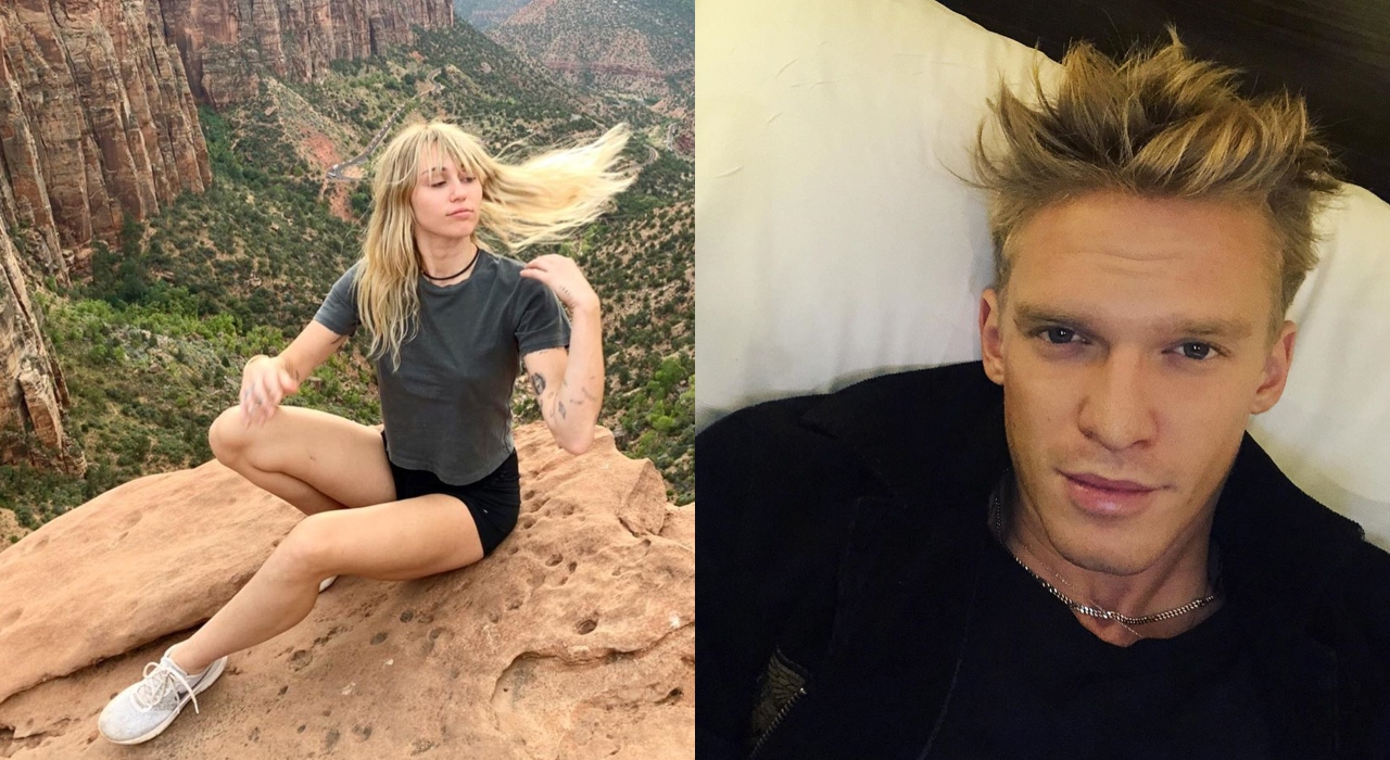 Miley Cyrus é vista aos beijos com o cantor Cody Simpson