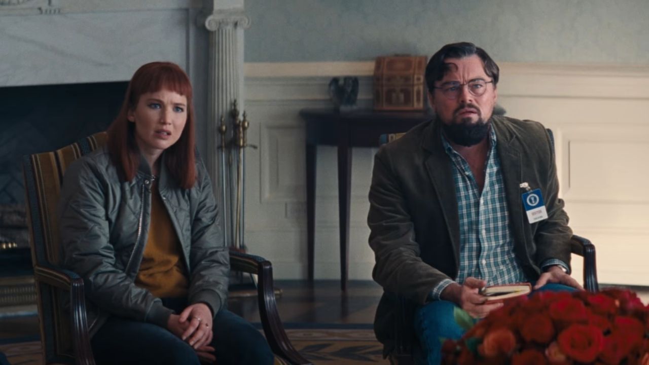 Leonardo DiCaprio e Jennifer Lawrence tentam alertar fim da humanidade em novo trailer de “Não Olhe Para Cima”; assista
