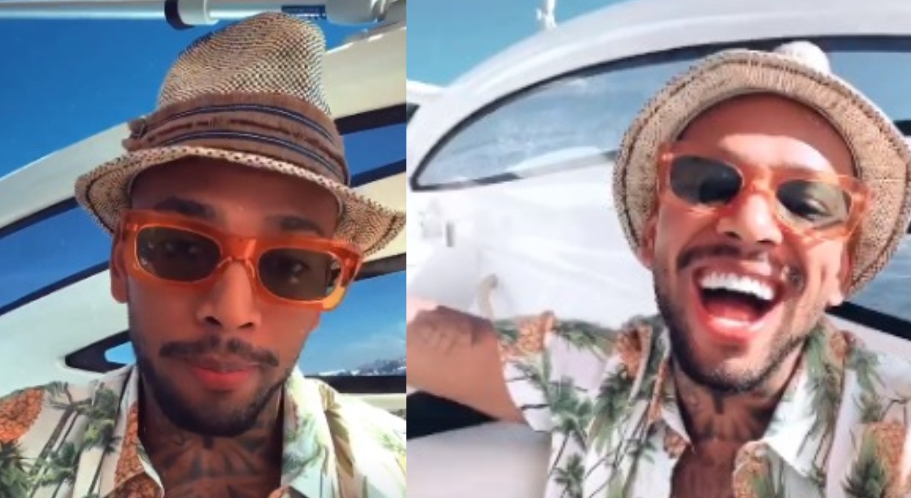 Nego do Borel dá passeio de barco e manda recado credores: “É permuta”