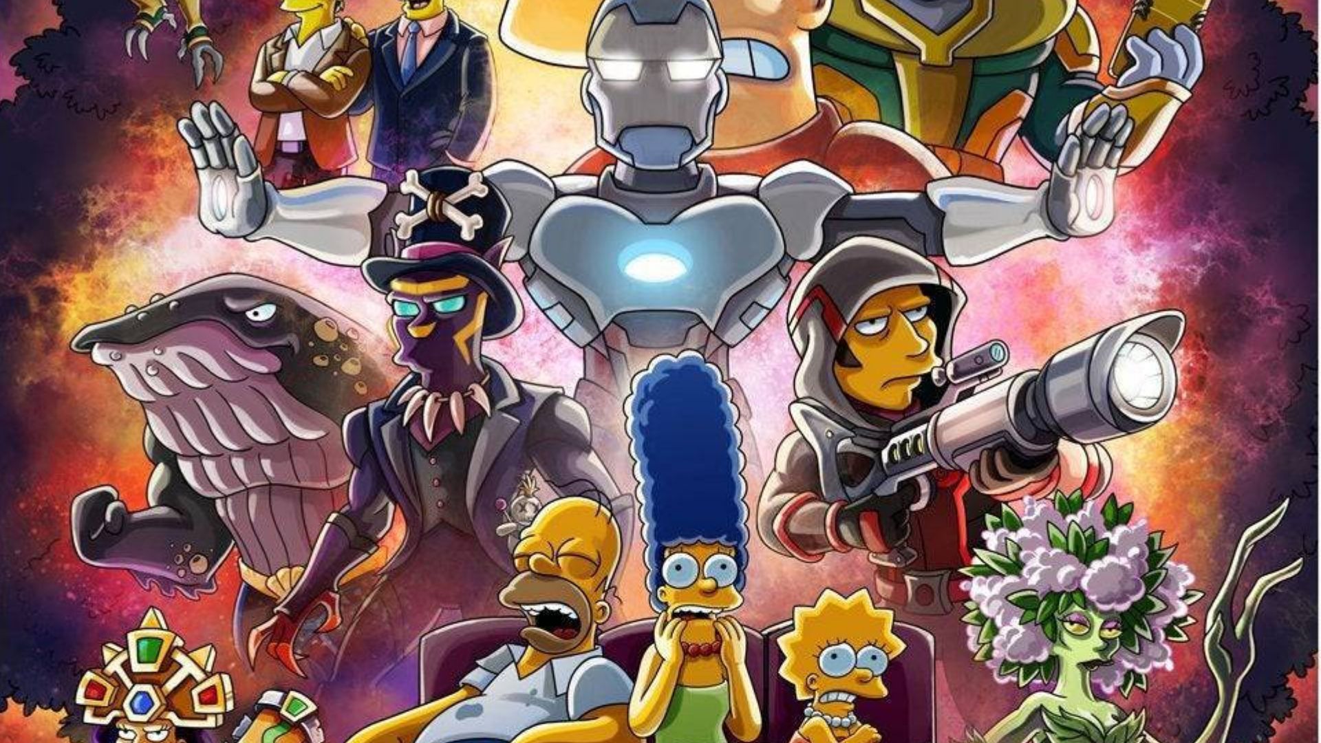 Os Simpsons entram no mundo dos Vingadores em novo pôster