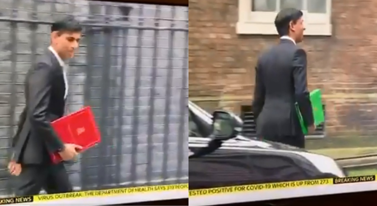 Pasta de chanceler britânico muda de cor ao vivo e deixa internautas intrigados
