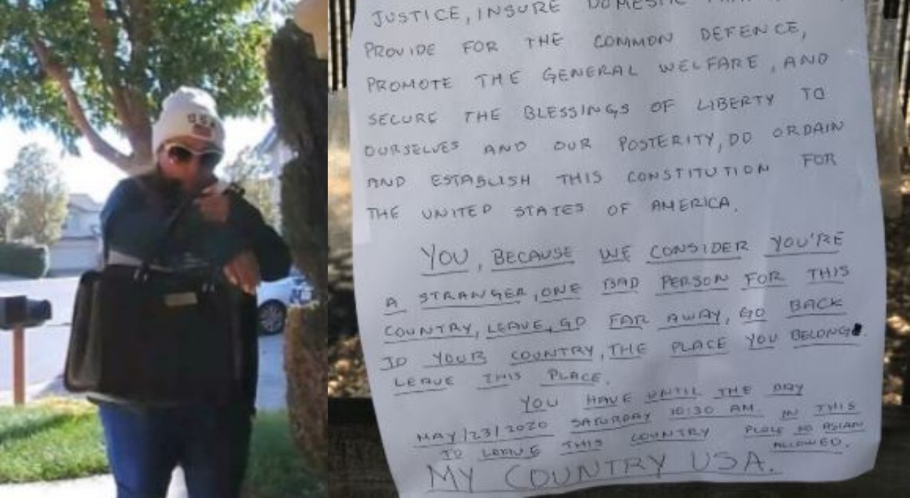 Mulher é detida após ser flagrada deixando bilhetes racistas para vizinhos
