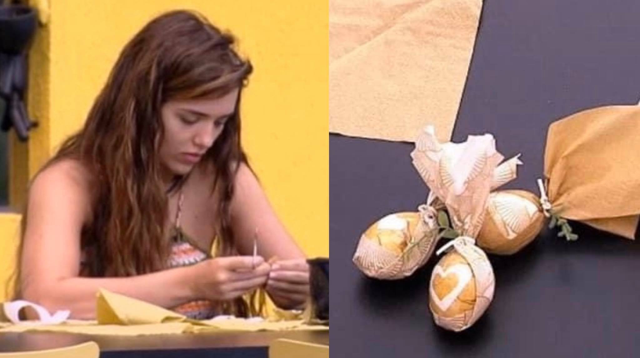 BBB20: Rafa Kalimann improvisa ovos de Páscoa e distribui para os brothers
