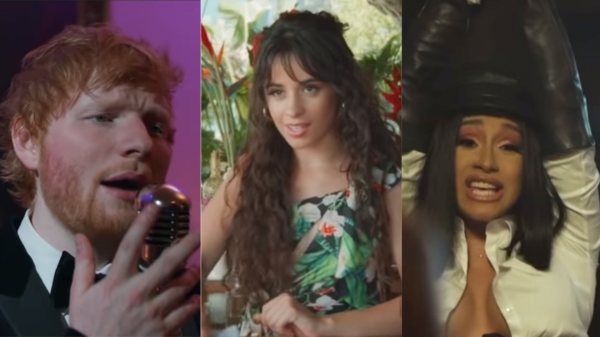 Ed Sheeran, Camila Cabello e Cardi B formam trio de espiões no clipe de South of the Border