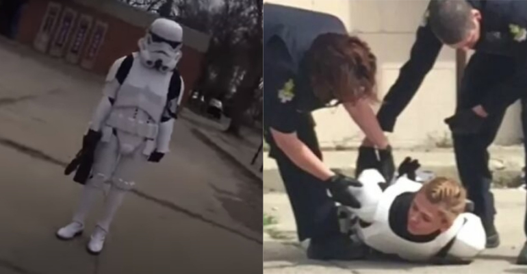 Jovem é presa por andar “armada” em fantasia de Star Wars