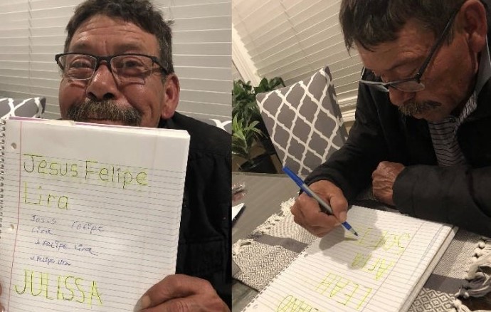 Mexicana ensina tio analfabeto a escrever durante o isolamento social