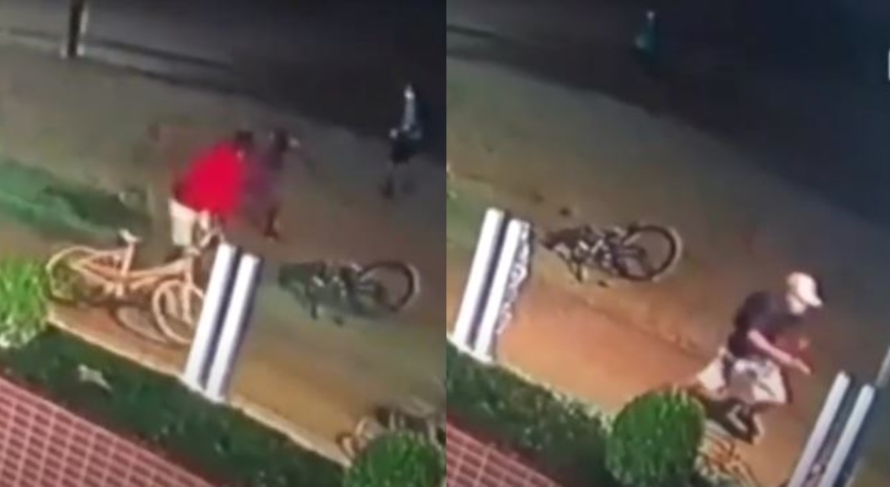 Jovem escapa por pouco de tiros enquanto andava de bicicleta; veja
