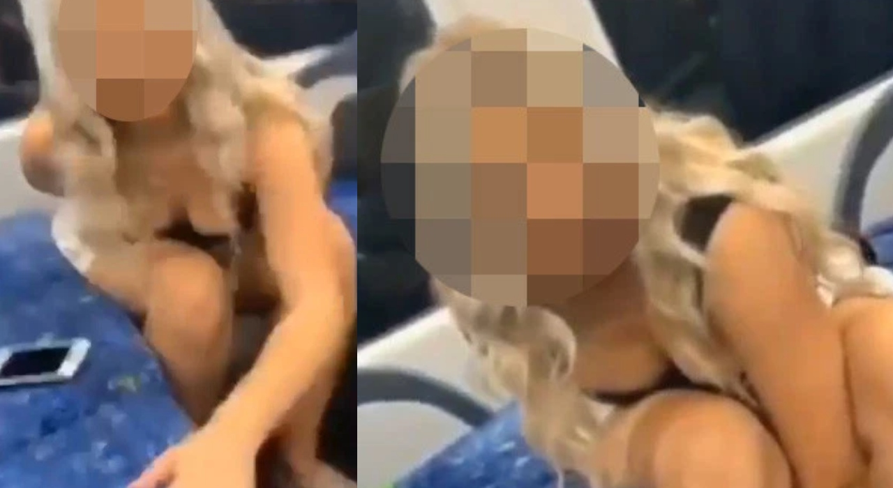Mulher faz xixi em trem e limpa as mãos nos assentos